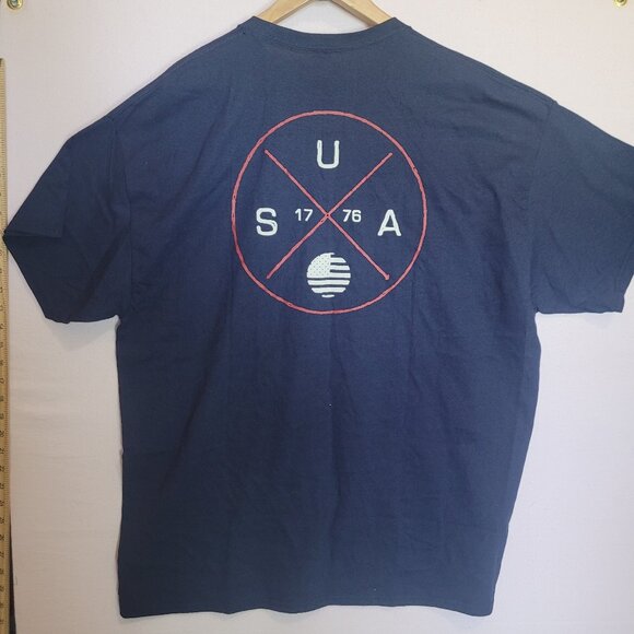 NWT T-Shirt Size 2XL Navy Blue MELMARC 100% Cotton USA 1776 - Picture 2 of 6